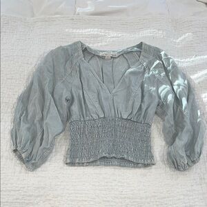 Vintage Havana Sky Blue Smocked Blouse